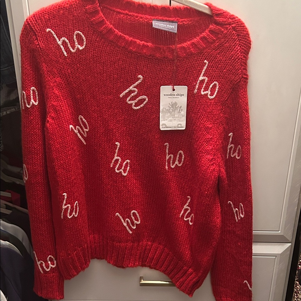 Wooden Ships Festive Red 'Ho Ho' Sweater